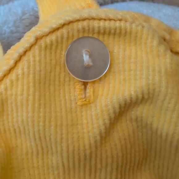 70s Vintage‎ Toddler Yellow Corduroy Turtle Embroidered Overalls Romper - Picture 5 of 7